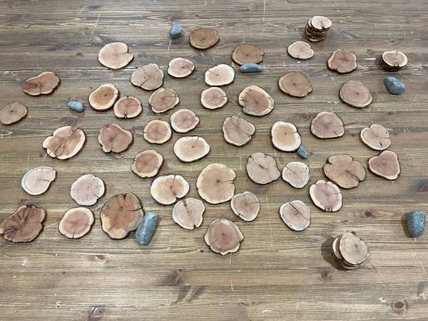 Siberian Juniper Bath Panel Spiles 0.5 m² (8-12 cm) Natural Wood