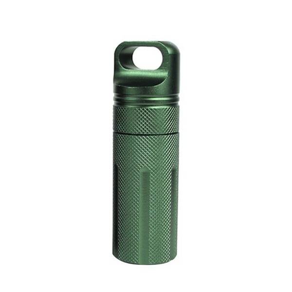 Metso Green Aluminum Sealed Container for Travel First Aid Kit, Emergency Supplies, Survival