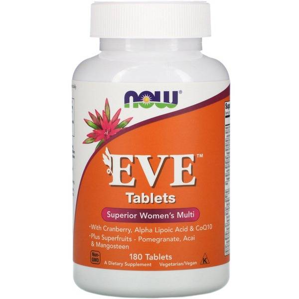 NOW EVE Women's Multi Vitamins, 180 Tablets 1040 mg