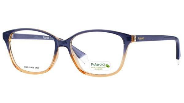 Polaroid D466 YRQ Women's Cat-Eye Eyeglass Frame, 139mm - Dark Blue Beige Gradient