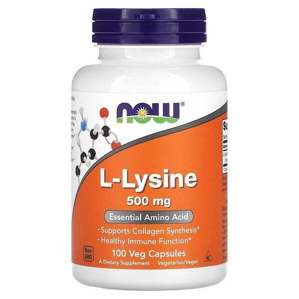 NOW L-Lysine 833 mg Capsules, 100 Vegetable Capsules