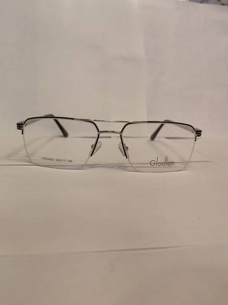 Gladiator Men's Gold Square Semi-Rimless Eyeglass Frame with Flex Hinges