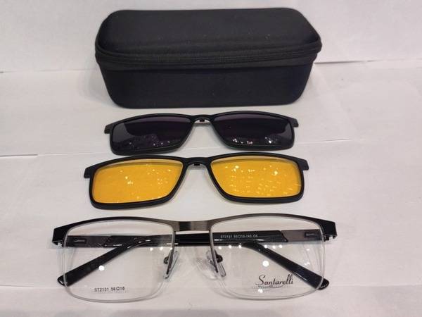 Santarelli ST2131 Magnetic Clip-On Sunglasses Frame 56-18-145 Black