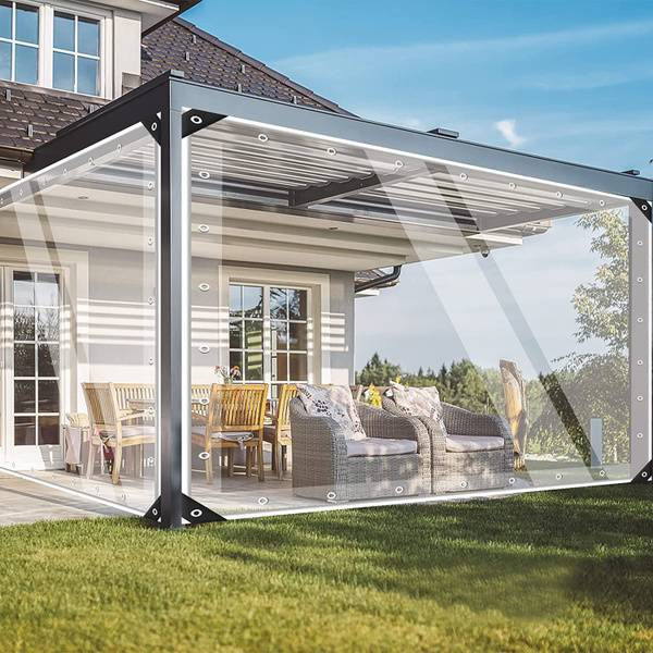 Waterproof Transparent PVC Tarpaulin with Grommets