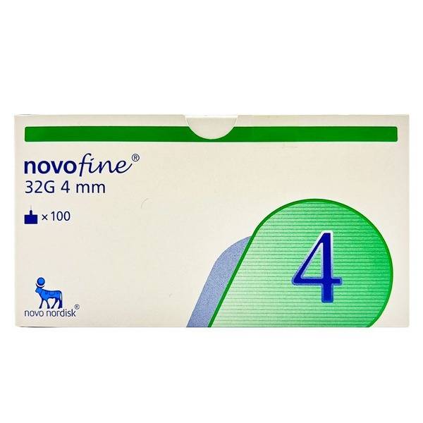 NovoFine 32G Pen Needles, 0.23/0.25 mm x 4 mm, 100 pcs