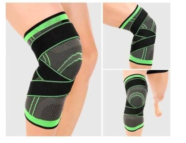 Orthopedic Knee Support Brace, Soft Elastic, Black-Green, 2 Pack 2 Count