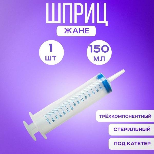 wikiVET Syringe 150 mL Medical Large, for Irrigation and Catheter Use