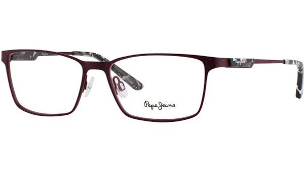 Pepe Jeans Rectangular Eyeglass Frame Dark Burgundy