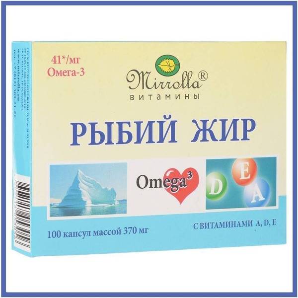 Mirrolla Fish Oil with Vitamins A, D, E Capsules 370 mg Pack of 100
