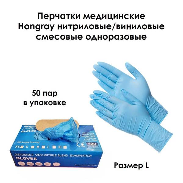Medical Gloves, Blue, Nitrile, 100 pcs