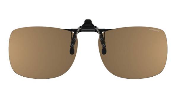 Polaroid PLD 0003 DL5 IG Metal Clip-On Sunglasses for Eyeglasses - Matte Black, Dark Brown