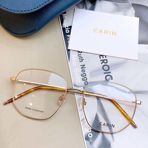Titanium Square Eyeglass Frame - Gold/Coral, 54mm Lens Height