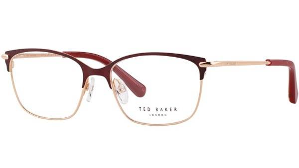Ted Baker Ines 2253 Eyeglass Frame in Dark Burgundy and Gold