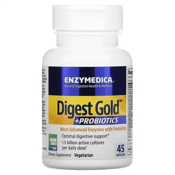 Enzymedica Digest Gold Digestive Enzymes with Probiotics, 45 Capsules