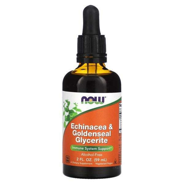 Now Foods Echinacea & Goldenseal Glycerite, Alcohol-Free, 59 ml