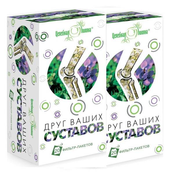 Tselebnaya Polyana Herbal Tea for Joints, 40 Filter Bags, 2 Packs
