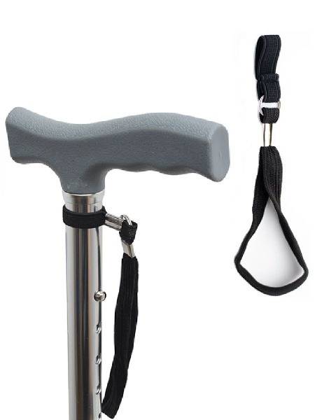 Barry Textile Crutch and Cane Holder — Universal Black Textile Hand Loop