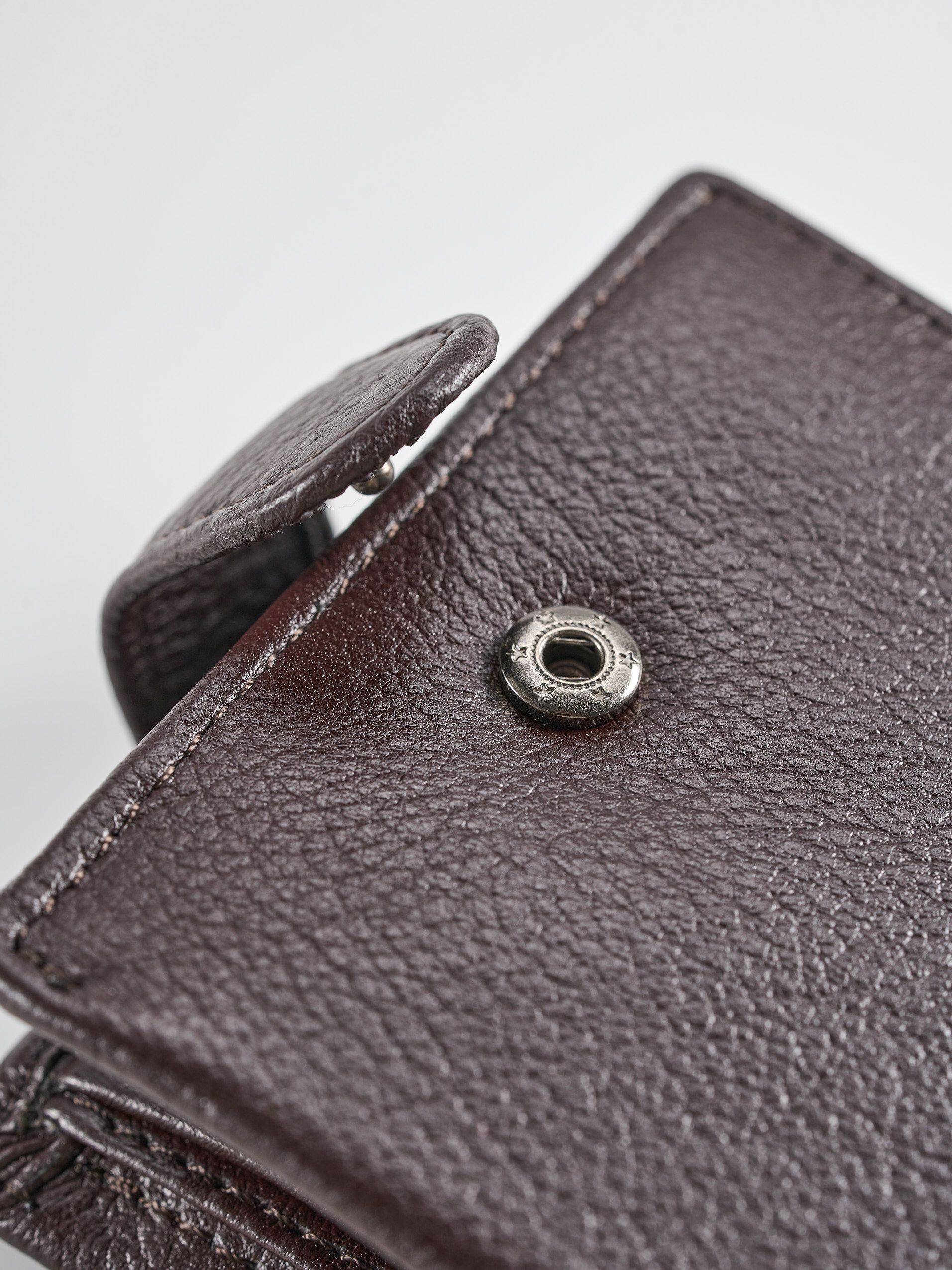 TECUM Men Natural Leather Wallet Brown 12.5 x 9.5 x 2.5 cm #13