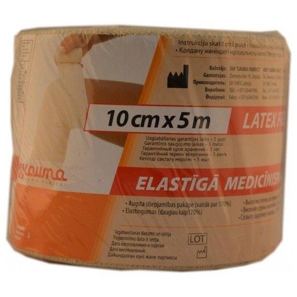 Lauma Elastic Bandage 10cm x 5m High-Stretch Latex Free