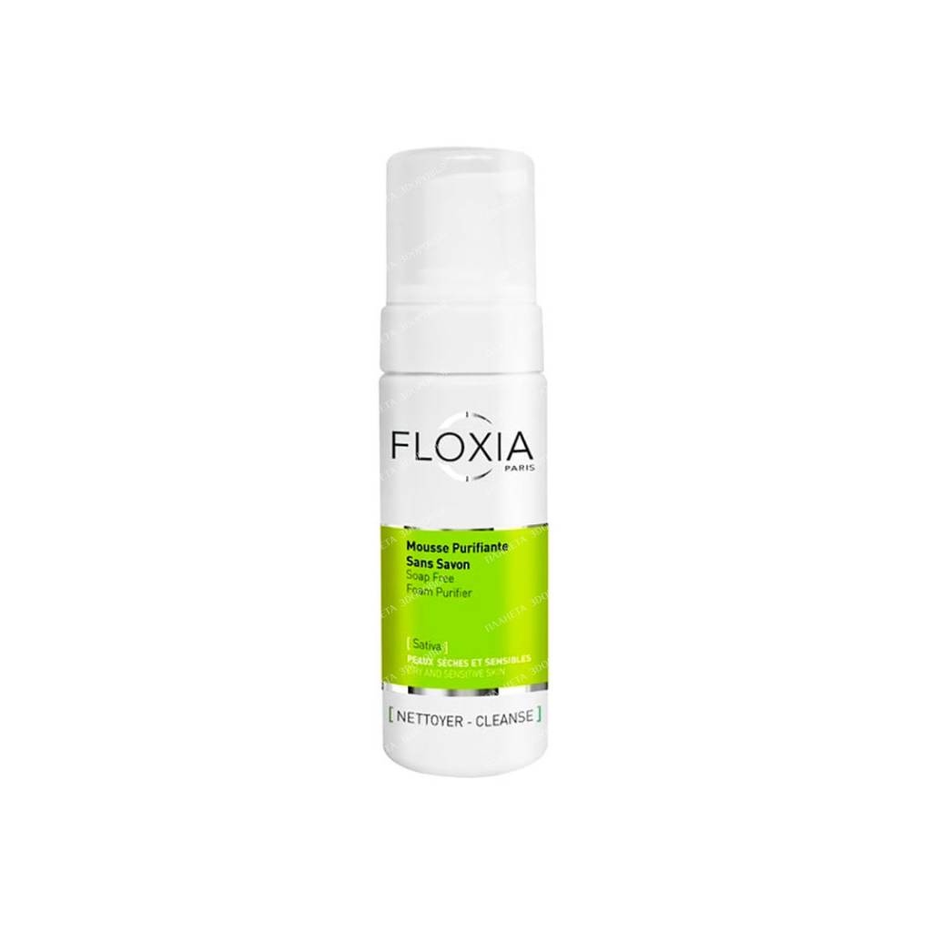 FLOXIA Sativa Soap-free cleansing foam for dry and sensitive skin, 150ml