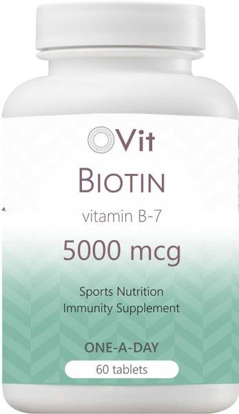 Biotin 5000 mcg for Hair, Skin, and Nail Health - 60 Tablets