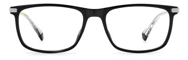 Polaroid PLD D458/G 807 Eyeglass Frame, Black, Rectangular