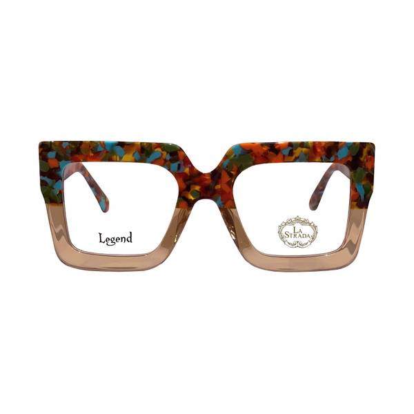 La Strada Square Acetate Eyeglass Frame - 146mm