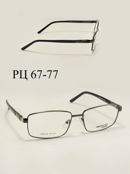 Amshar Men's Eyeglass Frame, Oval, Gray Metallic