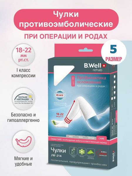 B.Well Compression Stockings, Class 1, White, 1 Pair