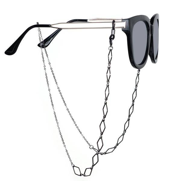 KING TM Black Rhombus Glasses Chain for Adults and Children