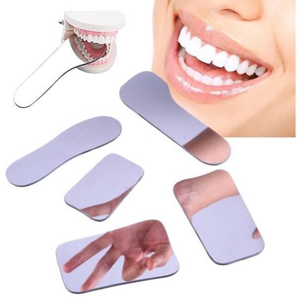 Tooth-Shaped Dental Photography Mirrors 5-Piece Set 5 Count