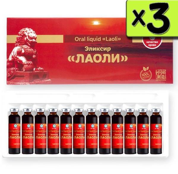 Li West Laoli Elixir for Blood Circulation Support, 120 ml, 3-Pack