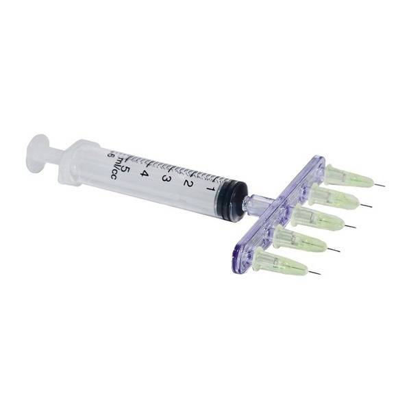 Meso-Relle Multi-Injector Linear 5-Needle Cannula Set, 5 Units, Purple, 30G 0.3 x 4 mm