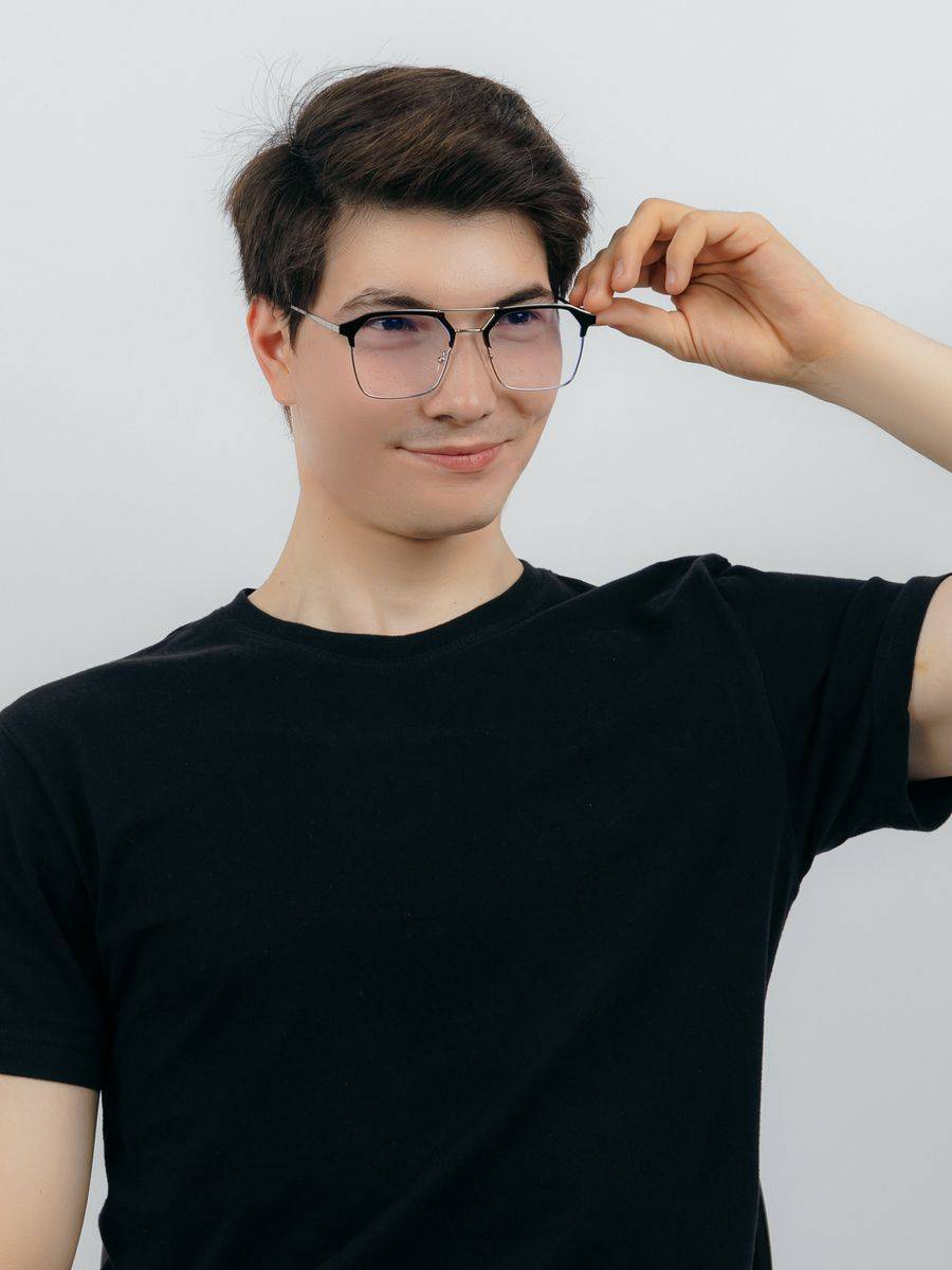 Zabologen Computer Glasses Male Silver Clear Lens Blue Blocker Plastic Metal Frame Spring-Summer 2025 #7