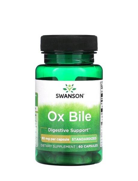 Swanson Ox Bile 500mg, 60 Capsules