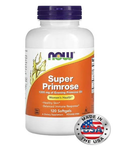 NOW Foods Super Primrose Evening Primrose Oil 1300 mg, 120 Capsules
