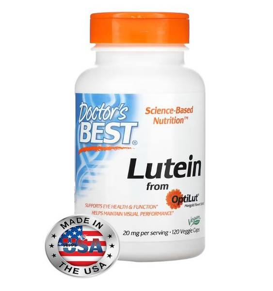 Doctor's Best Lutein with OptiLut, 10 mg, 120 Vegan Capsules