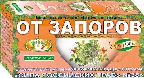 Herbal Tea No. 38 "For Constipation" 20 bags "Strength of Russian Herbs", 1 pack