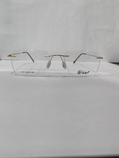 Caili Semi-Rimless Universal Eyeglass Frame - Gold/Coral, 55mm Lens Width