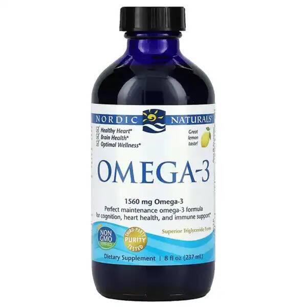 Liquid Omega-3 Lemon Flavor Dietary Supplement (240ml Bottles)