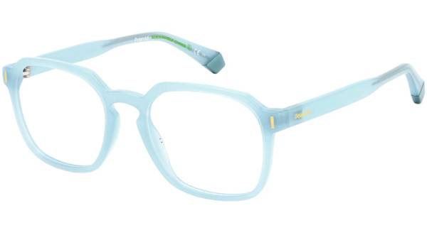 Polaroid D482 MVU Square Glasses Frame, Azure