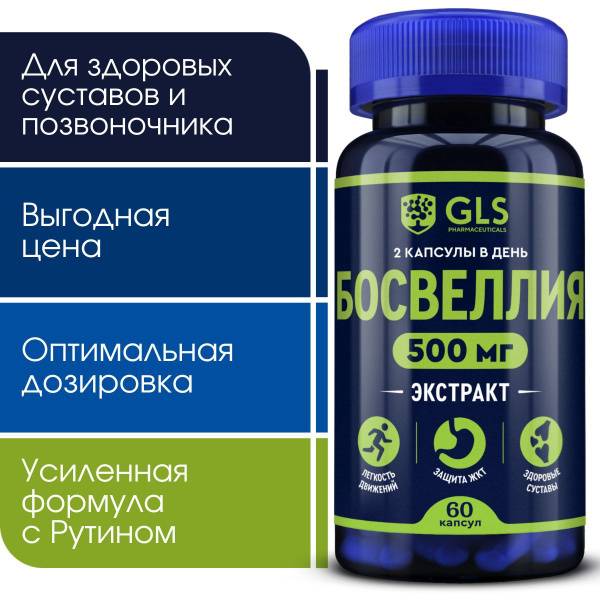 GLS Pharmaceuticals Boswellia + Rutin Complex, 60 Capsules
