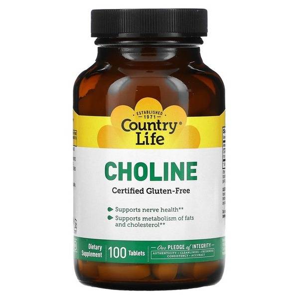 Country Life Choline Supplement - 100 Tablets
