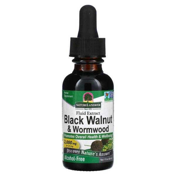 Nature's Answer Black Walnut & Wormwood Extract - Alcohol-Free, 2000mg, 30ml