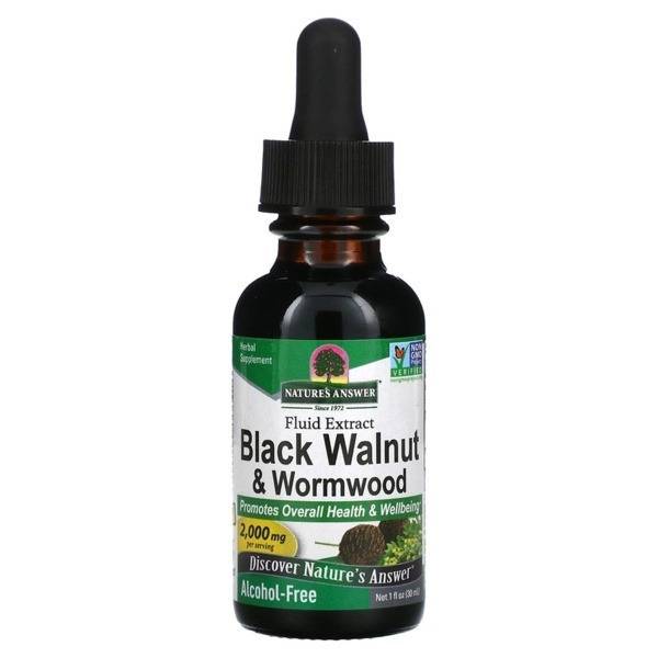 Nature's Answer Black Walnut & Wormwood Alcohol-Free Liquid Extract Dietary Supplement, 2000mg, 30ml
