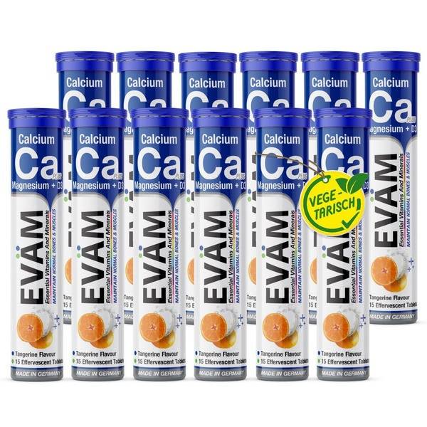 ZinterLab Germany Calcium (Ca) + Magnesium (Mg) + Vitamin D3 (D3) Supplement - 180 Effervescent Tablets