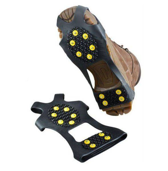SPUTNIK Ice Cleats 11-Tempered Steel Spikes Size 40-47 (2-Pack) Black #7