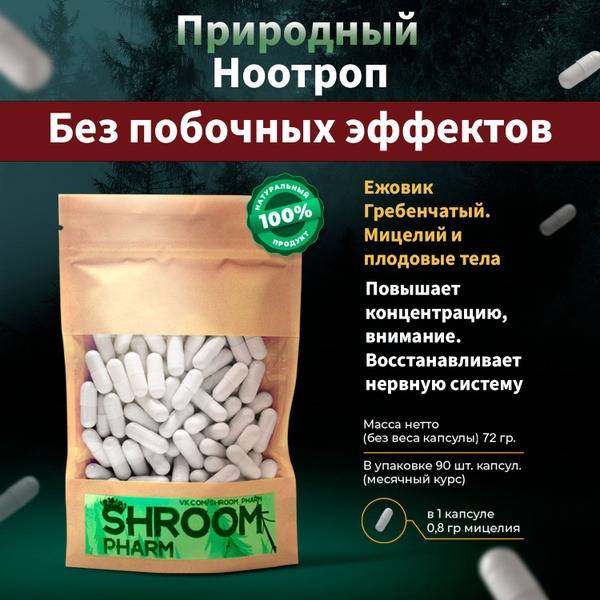 Lion's Mane Mushroom Capsules (72g): Microdosing Powder for Mood & Cognitive Support