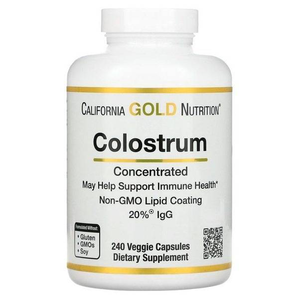 California Gold Nutrition Colostrum 240 Veggie Capsules