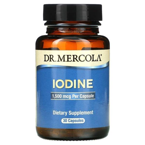 Dr. Mercola Iodine Supplement for Thyroid Support - 1500 mcg, 30 Capsules